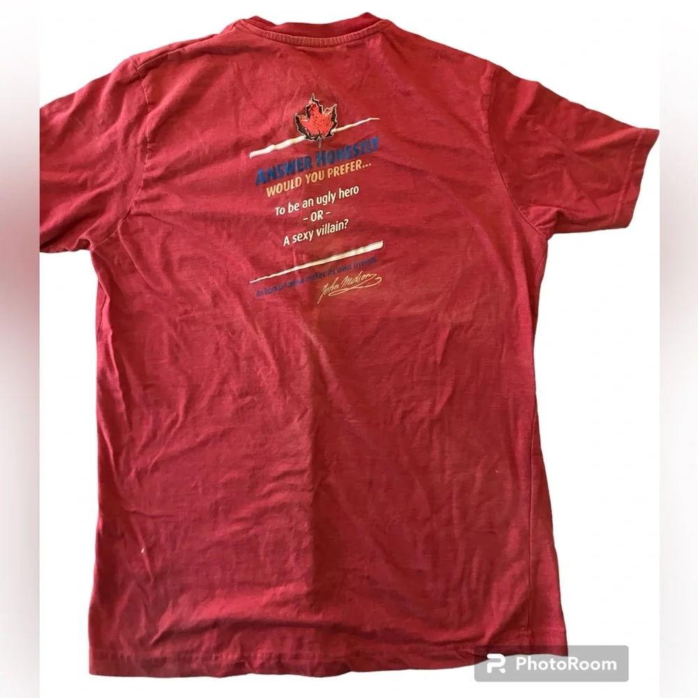 Molson Canadian Vintage T-Shirt, Red, See Measurements for Size - Picture 2 of 4